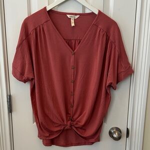 Matilda Jane Terracotta Button-Down Blouse